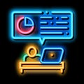 Statistician Assistant Work neon glow icon illustration