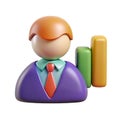 Statistician 3D Icon Perfectly