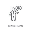 Statistician linear icon. Modern outline Statistician logo conce