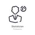 statistician outline icon. isolated line vector illustration from professions collection. editable thin stroke statistician icon