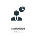 Statistician vector icon on white background. Flat vector statistician icon symbol sign from modern professions collection for