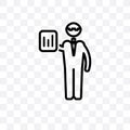 Statistician vector linear icon isolated on transparent background, Statistician transparency concept can be used for web and mobi