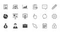 Statistics, accounting icons. Charts signs.