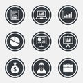 Statistics, accounting icons. Charts signs.