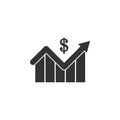 statistics, arrow, dollar, up icon. Element of business icon for mobile concept and web apps. Glyph statistics, arrow, dollar, up