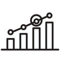 statistics, bar graph line isolated vector icon can be easily modified and edit Royalty Free Stock Photo