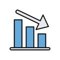 Statistics bars line and fill style icon