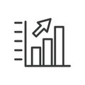 Statistics bars line style icon