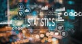 Statistics with blurred city lights Royalty Free Stock Photo