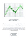 Statistics Card with Green Chart Isolated on Grid