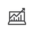 Statistics charts line icon, outline vector sign, linear style pictogram isolated on white