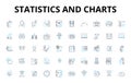 Statistics and charts linear icons set. Data, Graphs, Trends, Variance, Correlation, Standard deviation, Scatterplot