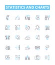 Statistics and charts vector line icons set. Statistics, Charts, Graphs, Plots, Histograms, Tables, Frequency