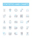 Statistics and charts vector line icons set. Statistics, Charts, Graphs, Plots, Histograms, Tables, Frequency