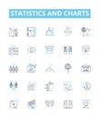 Statistics and charts vector line icons set. Statistics, Charts, Graphs, Plots, Histograms, Tables, Frequency