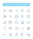 Statistics and charts vector line icons set. Statistics, Charts, Graphs, Plots, Histograms, Tables, Frequency