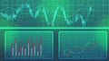 Statistics data chart shows yearly production output, economic development plan