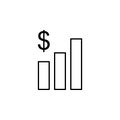 statistics dollar icon. Element of finance for mobile concept and web apps icon. Thin line icon for website design and development Royalty Free Stock Photo