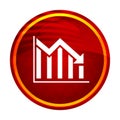 Statistics down icon creative red round button illustration design Royalty Free Stock Photo