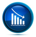 Statistics down icon elegant blue round button illustration Royalty Free Stock Photo
