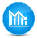 Statistics down icon elegant cyan blue round button Royalty Free Stock Photo