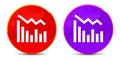 Statistics down icon glossy round buttons illustration Royalty Free Stock Photo