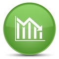 Statistics down icon special soft green round button Royalty Free Stock Photo