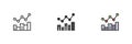 Statistics graph different style icon set Royalty Free Stock Photo