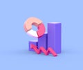 Statistics graph and donut chart icon Royalty Free Stock Photo