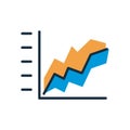Statistics graphic fill style icon