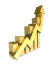 Statistics graphic in gold Royalty Free Stock Photo