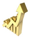 Statistics graphic in gold Royalty Free Stock Photo