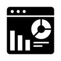 Statistics icon Glyph isolated Graphic line illustration. Style in EPS 10 business concept. Royalty Free Stock Photo