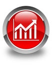 Statistics icon glossy red round button Royalty Free Stock Photo