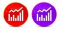 Statistics icon glossy round buttons illustration Royalty Free Stock Photo