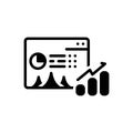 Black solid icon for Statistics, marketing and growth Royalty Free Stock Photo
