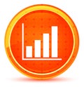 Statistics icon natural orange round button Royalty Free Stock Photo