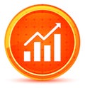 Statistics icon natural orange round button Royalty Free Stock Photo