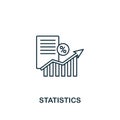Statistics icon thin line style. Symbol from online marketing icons collection. Outline statistics icon for web design Royalty Free Stock Photo