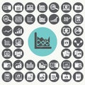 Statistics icons set. Royalty Free Stock Photo