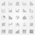 Statistics icons set Royalty Free Stock Photo