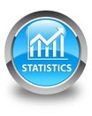 Statistics glossy cyan blue round button Royalty Free Stock Photo