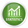 Statistics premium soft green round button Royalty Free Stock Photo