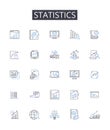 Statistics line icons collection. Probability Theory, Numerical Data, Quantitative Analysis, Metric System, Financial