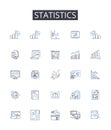 Statistics line icons collection. Probability Theory, Numerical Data, Quantitative Analysis, Metric System, Financial
