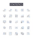 Statistics line icons collection. Probability Theory, Numerical Data, Quantitative Analysis, Metric System, Financial