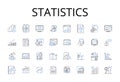 Statistics line icons collection. Probability Theory, Numerical Data, Quantitative Analysis, Metric System, Financial