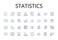 Statistics line icons collection. Probability Theory, Numerical Data, Quantitative Analysis, Metric System, Financial