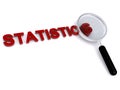 statistics with magnifier glass on white Royalty Free Stock Photo