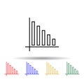 Statistics multi color icon. Simple thin line, outline vector of online and web icons for ui and ux, website or mobile application Royalty Free Stock Photo